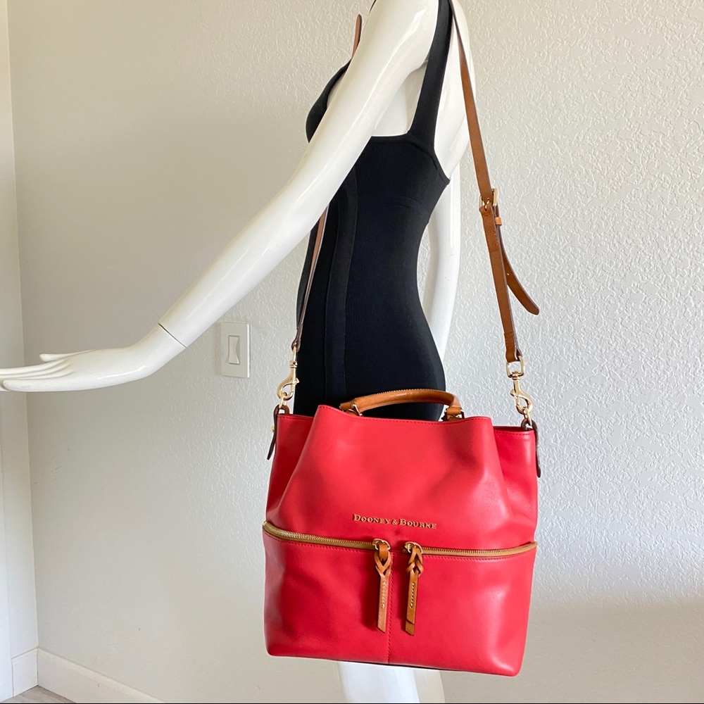 Dooney & Bourke large City Dawson Satchel, Red - Picture 8 of 11